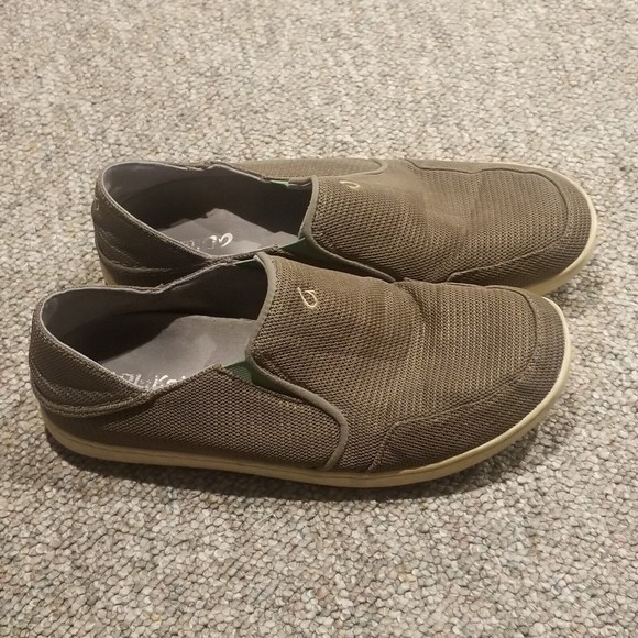OluKai  Mens US 10 Shoes NOHEA MESH Tan Brown Slip-on Drop Heel Boat Loafers main image 9